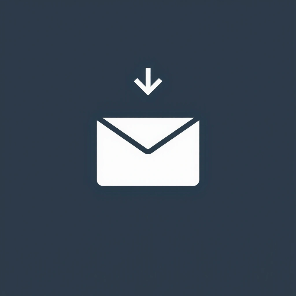 Un icono de correo electrónico con una flecha que entra en una bandeja de entrada, simbolizando la suscripción a un boletín.