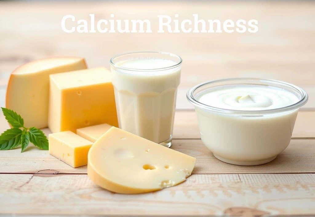 Imagen de productos lácteos ricos en calcio